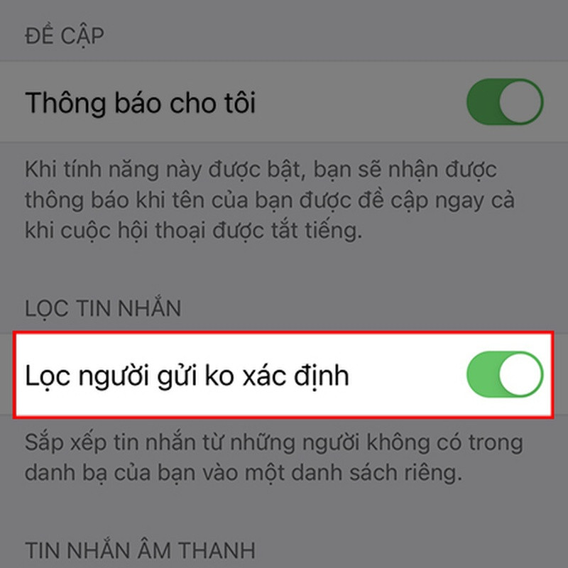 Người dùng iPhone bật tính năng Lọc người gửi không xác định để quản lý tin nhắn rác