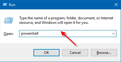 Nhập lệnh PowerShell để mở giao diện dòng lệnh