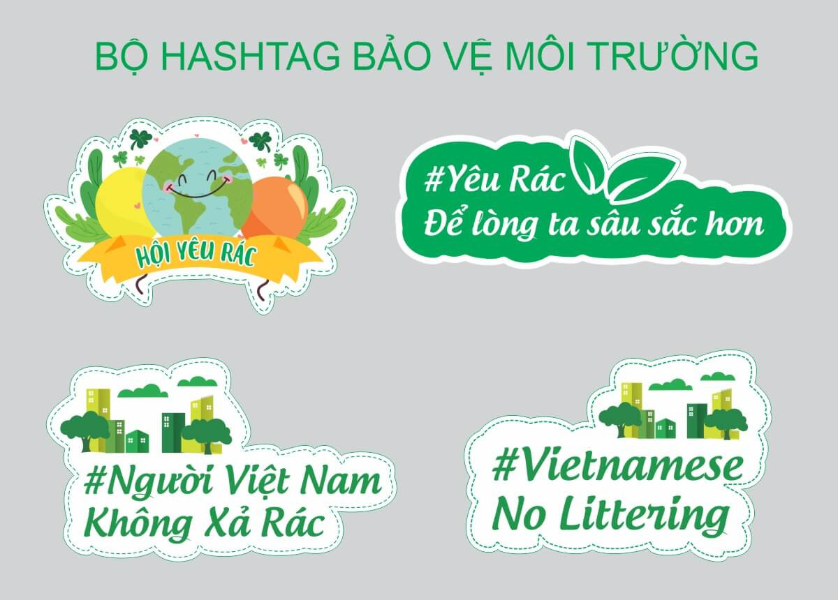 Nhóm tình nguyện viên Hội Yêu Rác cùng hashtag bảo vệ môi trường trong chiến dịch thu gom rác