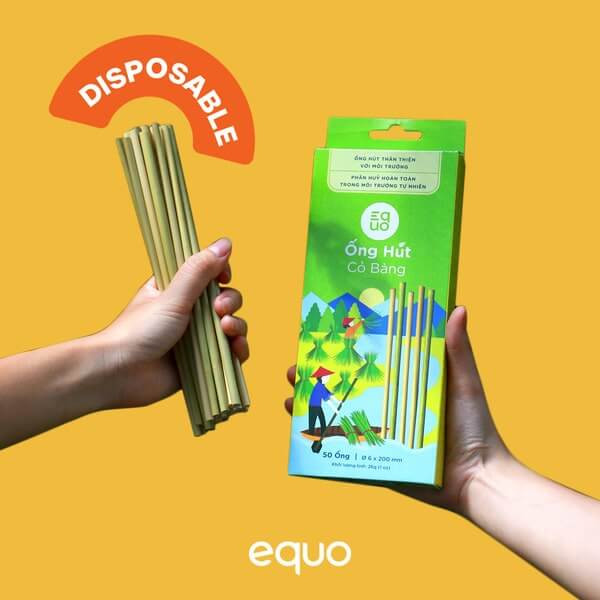 Ống hút cỏ bàng EQUO là một ý tưởng sáng tạo bảo vệ môi trường, thay thế ống hút nhựa