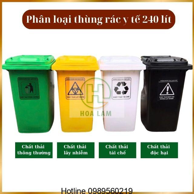 Phân loại thùng rác y tế 240 lít