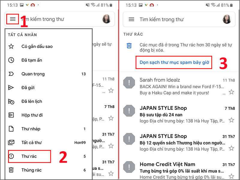 Quản lý và dọn dẹp thư mục spam để chặn mail rác triệt để