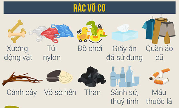 Rác vô cơ trong thùng rác màu cam, làm rõ ý nghĩa của thùng rác cho chất thải không tái chế