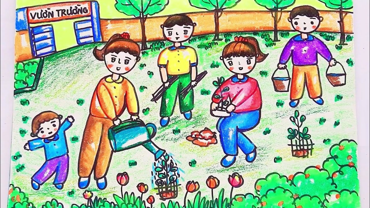 Sáng tạo nghệ thuật qua chủ đề vẽ tranh bảo vệ môi trường, đặc biệt là trồng cây