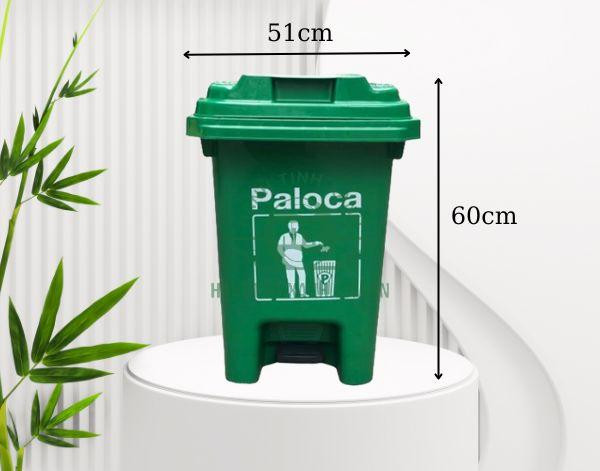 Sơ đồ kích thước chi tiết của thùng rác đạp chân 60L