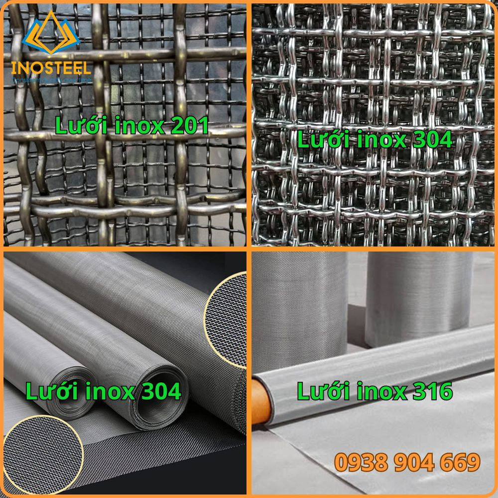 So sánh các loại lưới inox 201, 304, 316