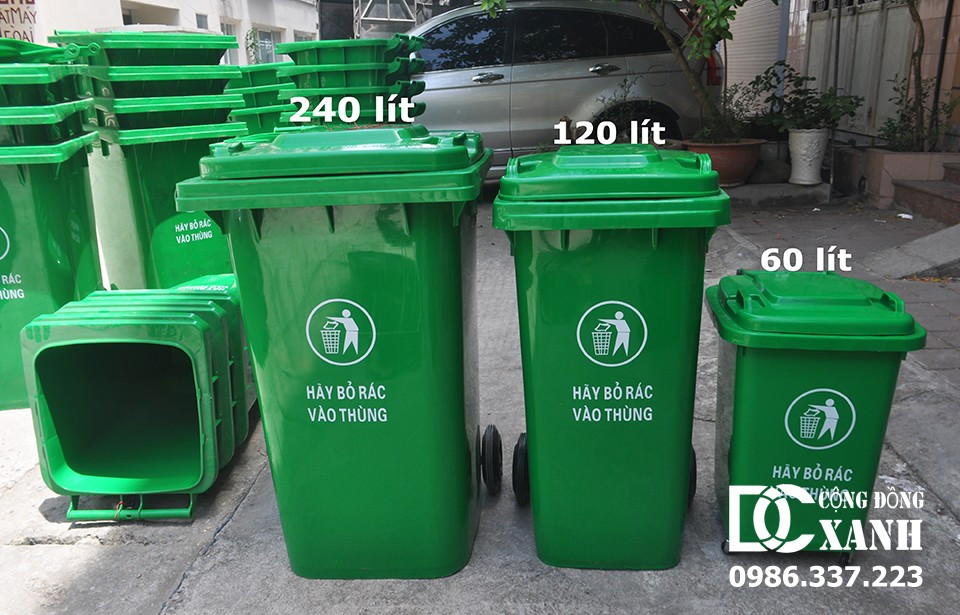 So sánh kích thước các mẫu thùng rác nhựa 60l, 120l và 240l để lựa chọn phù hợp