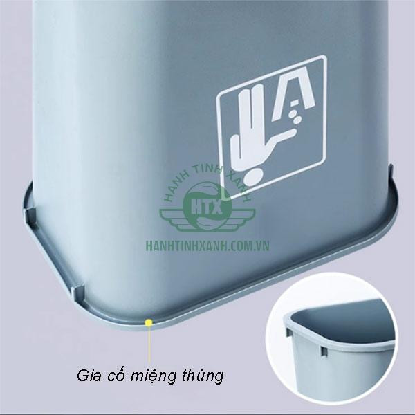 Sọt đựng rác nhựa với thiết kế miệng rộng, tiện lợi cho việc bỏ rác hàng ngày và dễ dàng vệ sinh