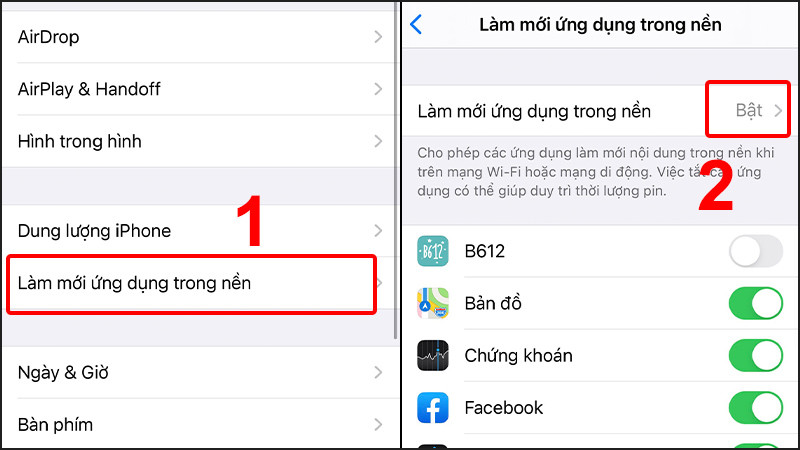 Tắt làm mới ứng dụng trong nền giúp dọn rác iPhone và tiết kiệm pin