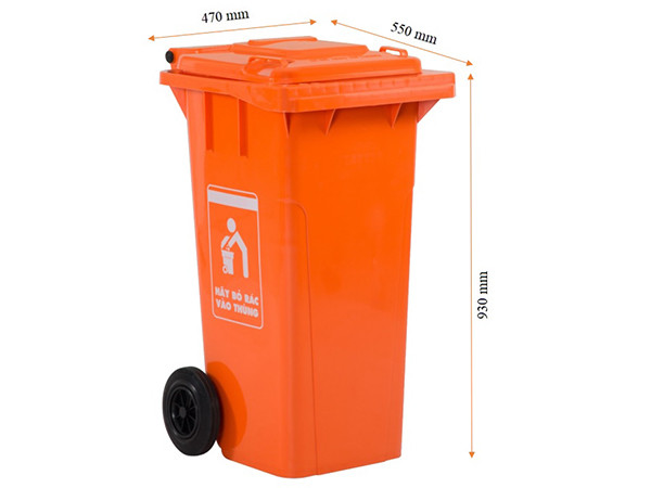 Thông số kích thước thùng rác nhựa 120 lít