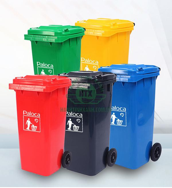Thùng rác 120 lít nhựa HDPE với bánh xe bền bỉ, dễ dàng di chuyển