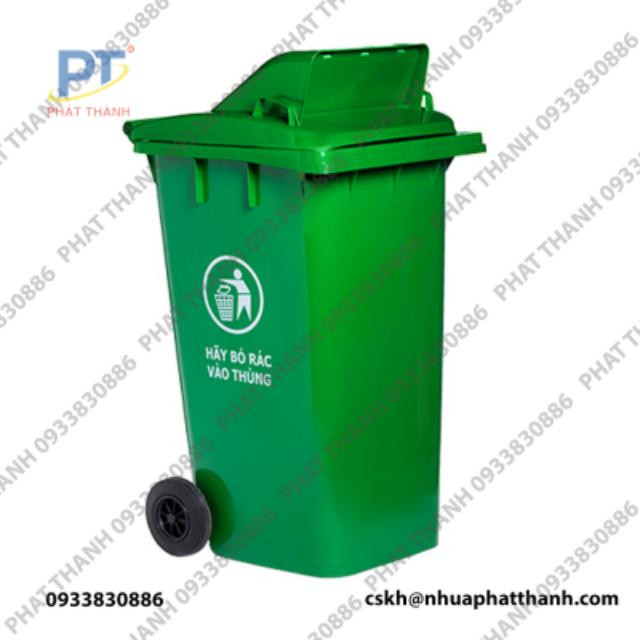 Thùng rác 240l nhựa HDPE với thiết kế nắp hở phù hợp nơi công cộng