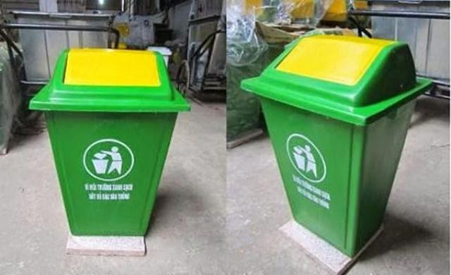 Thùng rác 60 lít cố định với đế vững chãi, đảm bảo vệ sinh và mỹ quan