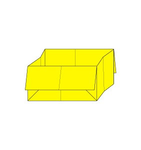 Thùng rác bằng giấy đã hoàn thành và sẵn sàng để sử dụng.