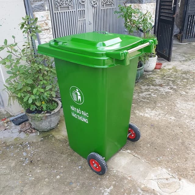 Thùng rác công cộng 240 lít với dung tích lớn, bền bỉ cho nhiều địa điểm