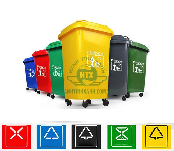 Thùng rác công cộng 60 lít nhiều màu sắc