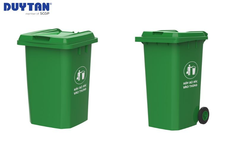 Thùng rác công cộng có và không có bánh xe của Duy Tân