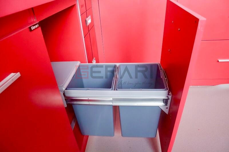 Thùng rác Gerari được thiết kế đảm bảo vệ sinh tại khu vực nấu nướng