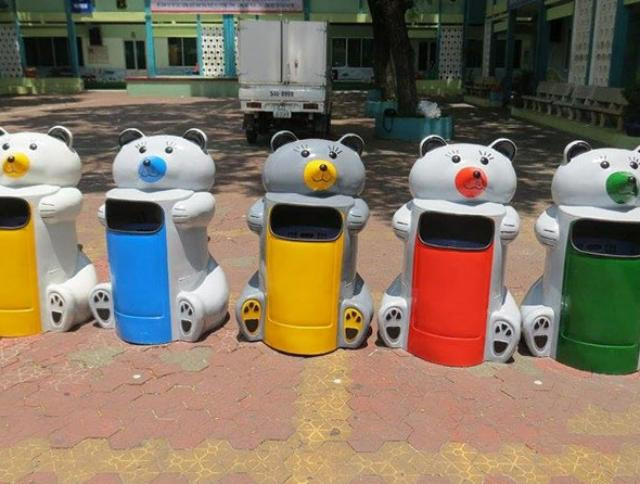 Thùng rác hình con vật thu hút trẻ em, khuyến khích ý thức bảo vệ môi trường