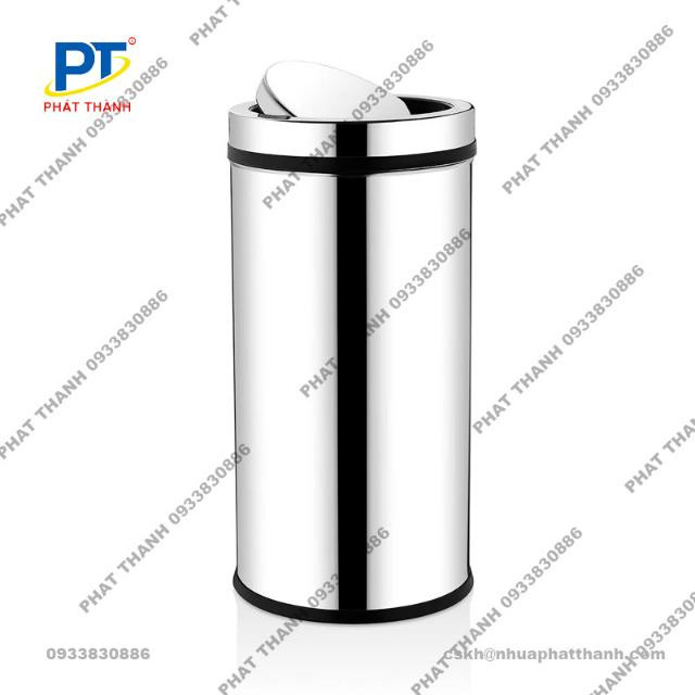Thùng rác inox 45L có nắp bập bênh tự động, tiện lợi cho văn phòng và nhà hàng