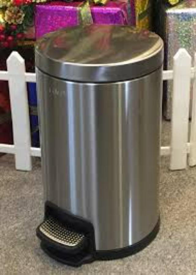 Thùng rác inox đạp chân 20L tiện lợi cho khu vực công cộng