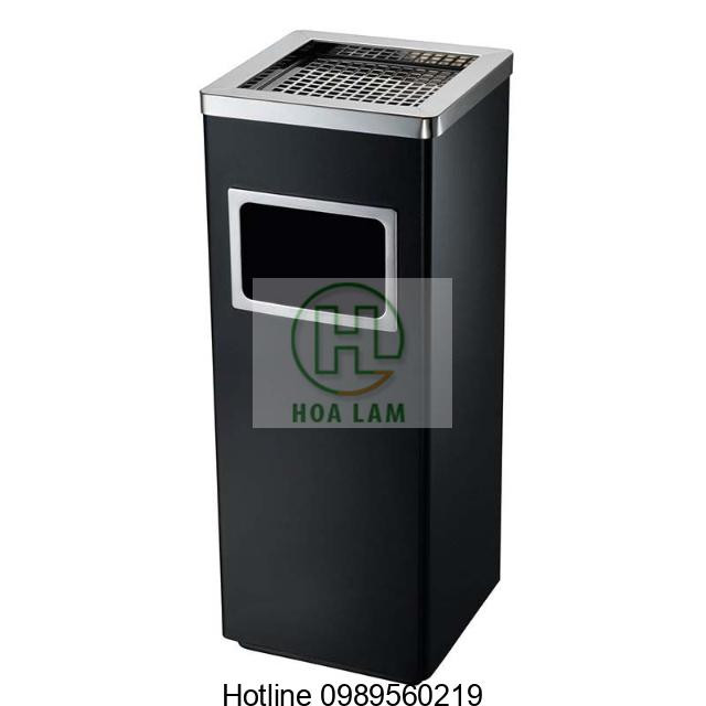 Thùng rác inox gạt tàn hình chữ nhật tối ưu không gian