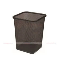 Thùng rác inox lưới vuông màu đen sang trọng, chất lượng cao