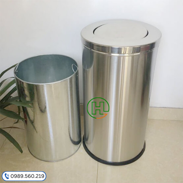 Thùng rác inox nắp lật cao cấp, giải pháp tối ưu cho không gian hiện đại và vệ sinh