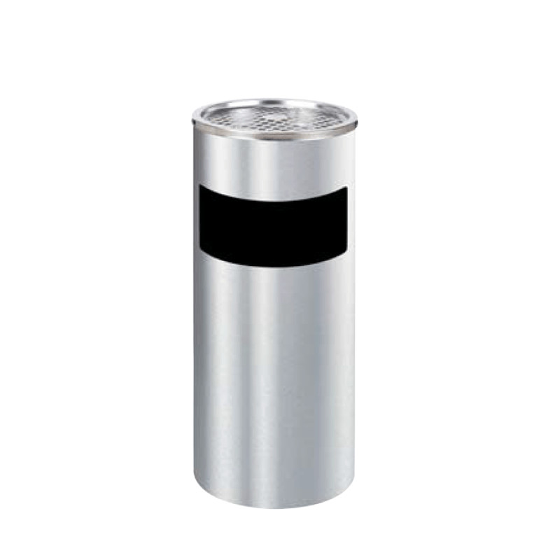Thùng rác inox tròn có gạt tàn thuốc VBA-35A - thùng rác inox Vietbin