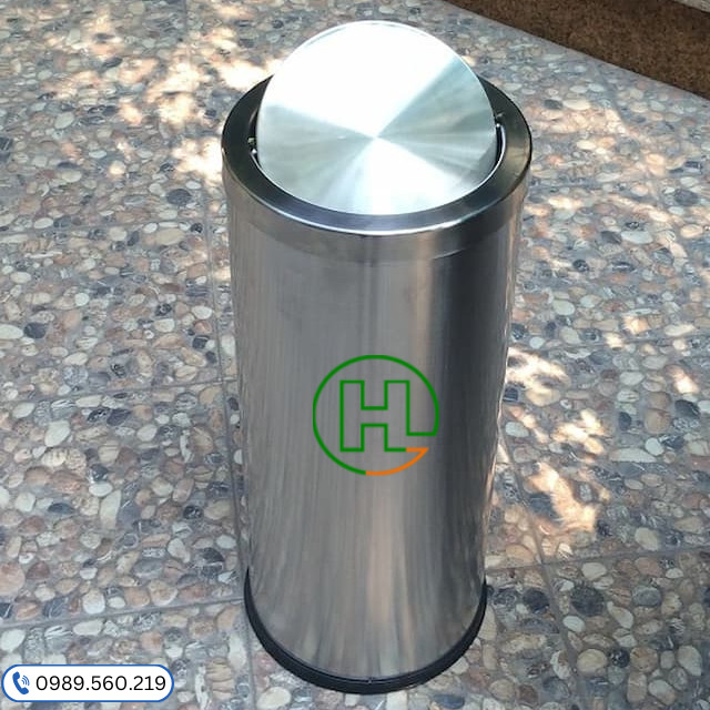 Thùng rác inox tròn giá rẻ cho nhà hàng