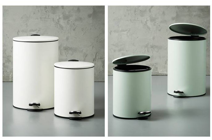 Thùng rác Lock&Lock 12L Classic Bin BYP103 màu trắng và xanh