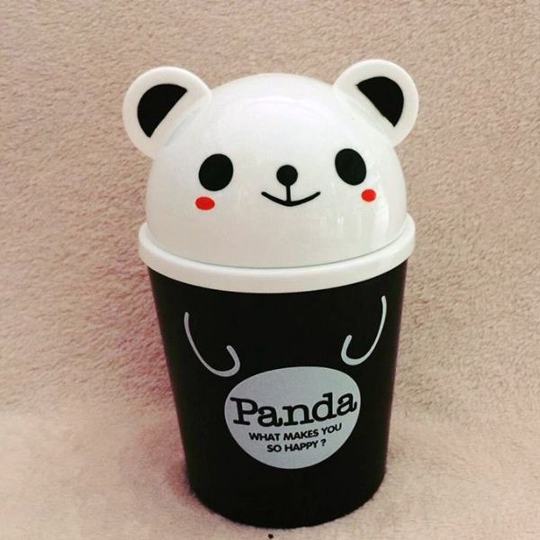 Thùng rác mini để bàn cute hình gấu trúc