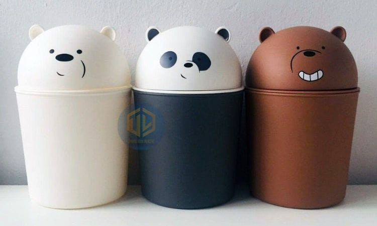 Thùng rác mini để bàn gấu trắng We Bare Bears