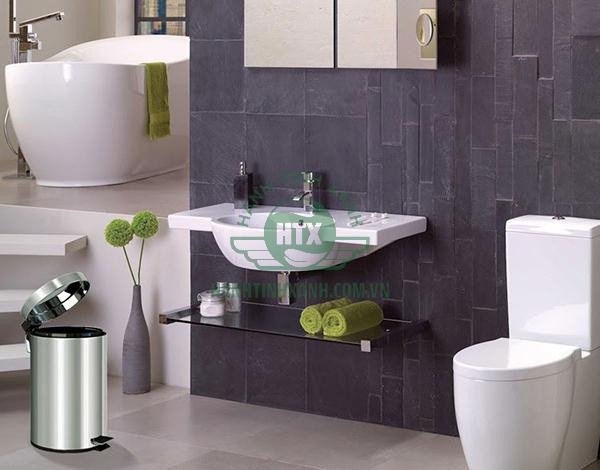 Thùng rác nhà vệ sinh inox đạp chân bền bỉ, chống gỉ sét hiệu quả
