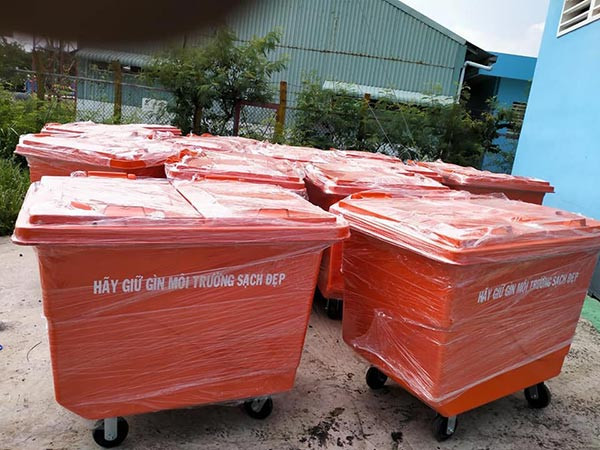Thùng rác nhựa 1000 lít công nghiệp Composite chịu tải trọng cao