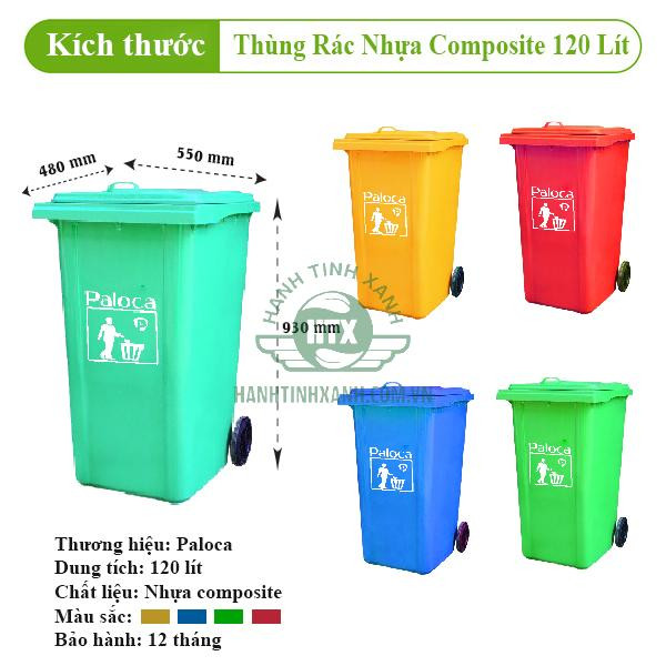 Thùng rác nhựa 120 lít chống cháy