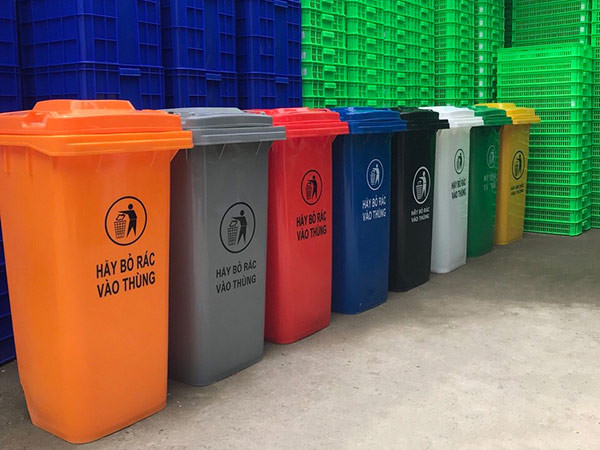 Thùng rác nhựa 120 lít công nghiệp cho khu đô thị và nhà máy