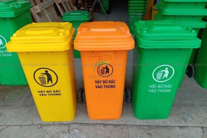 Thùng rác nhựa 120 lít HDPE bền bỉ, thích hợp cho các khu vực công cộng tại Đà Nẵng