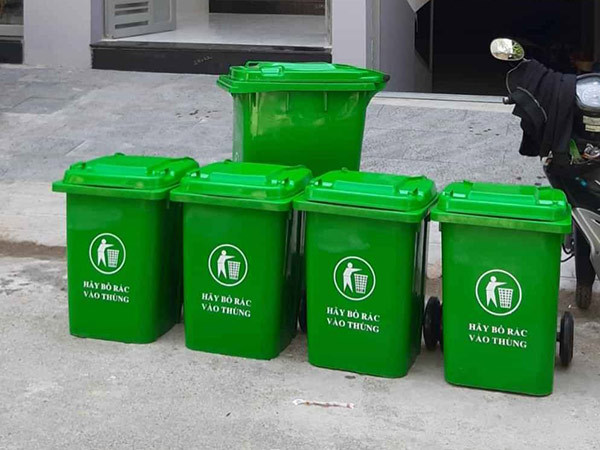 Thùng rác nhựa 80 lít công nghiệp có nắp đậy kín chống mùi