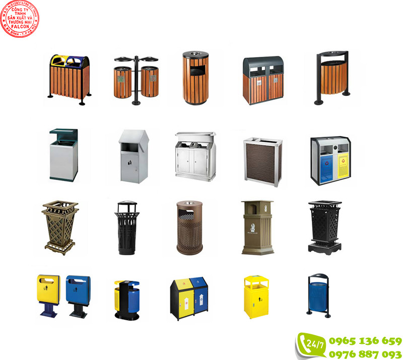 Thùng rác nhựa, thùng rác ngoài trời