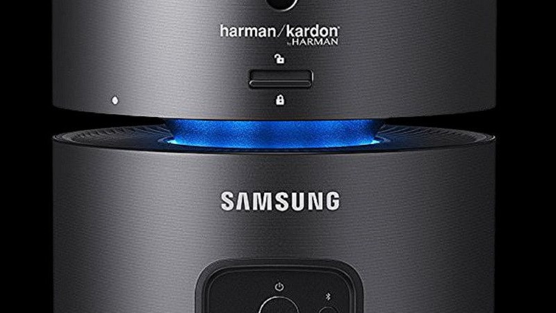 Thùng rác PC Samsung Pulse với thiết kế hình trụ độc đáo trên bàn làm việc