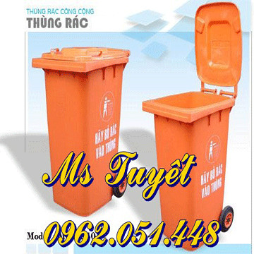 Thùng rác thanh lý 240 lít màu cam cho môi trường xanh