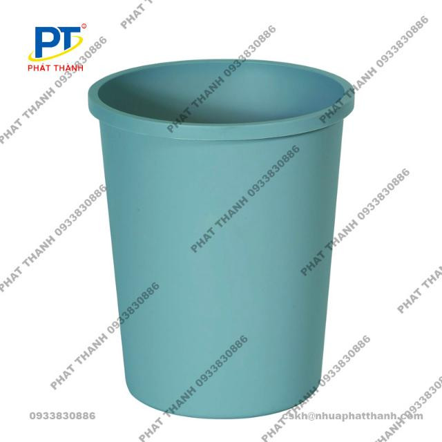 Thùng rác tròn bằng nhựa HDPE dung tích 5 lít màu xanh dương, không nắp, bền bỉ