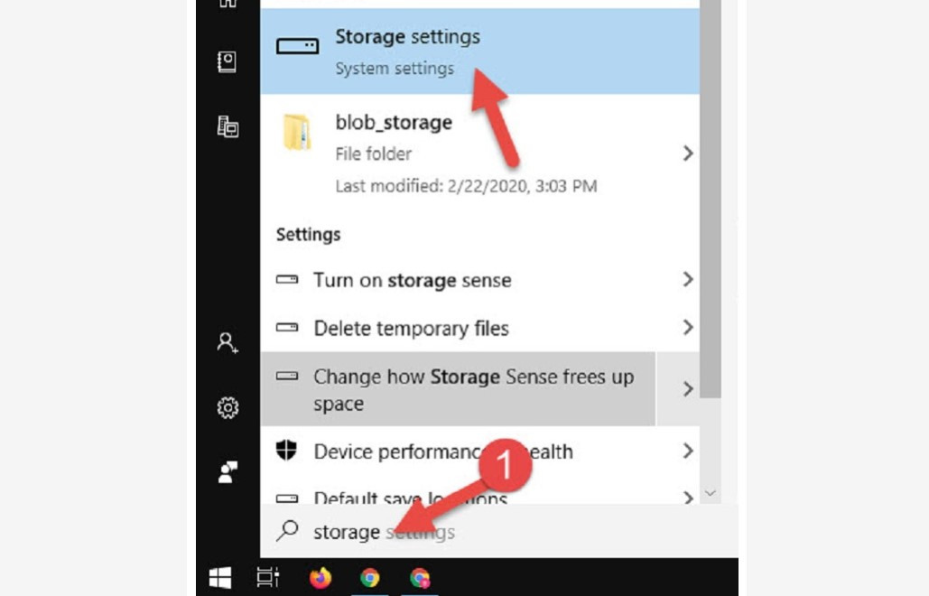 Tìm kiếm Storage settings để kích hoạt tính năng tự động dọn rác trên laptop Windows