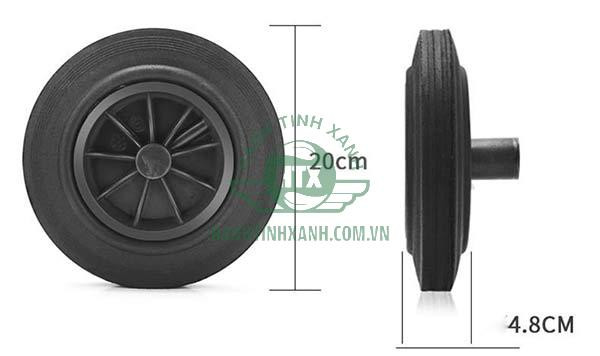 Tổng quan kích thước bánh xe thùng rác nhựa thay thế