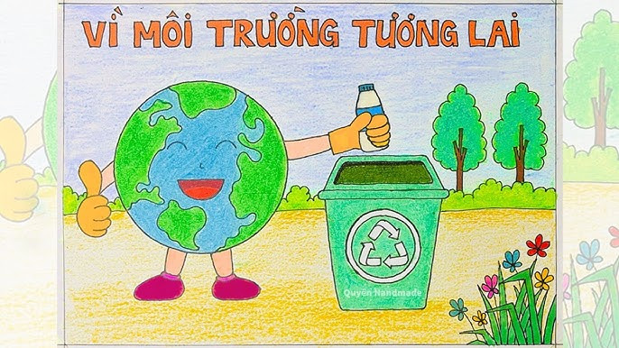Tranh vẽ trái đất xanh cho bé