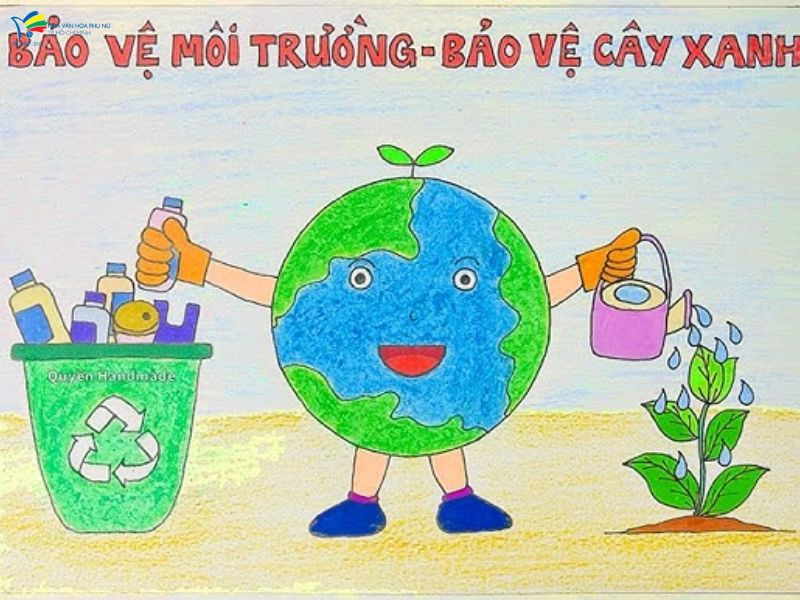 Trẻ em tự tin thể hiện quan điểm qua tranh bé bảo vệ môi trường, phát triển tư duy sáng tạo
