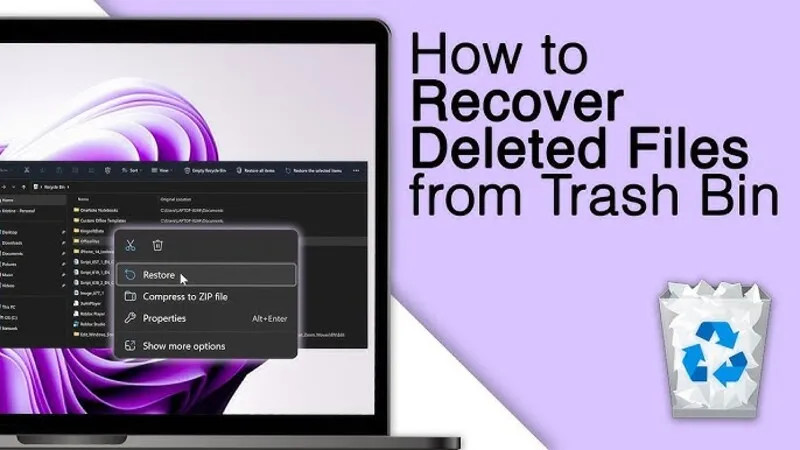 Truy cập Thùng rác qua File Explorer để khôi phục file