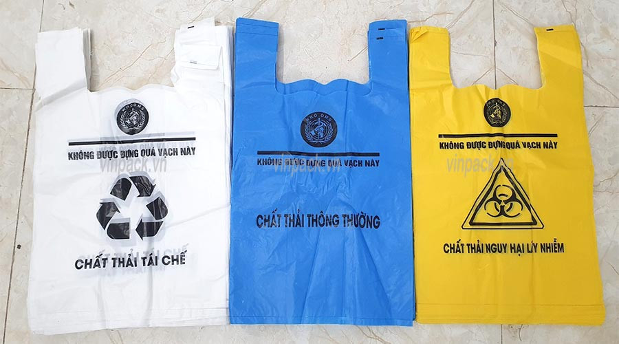 Túi đựng rác thải y tế với hình in sắc nét bằng trục đồng