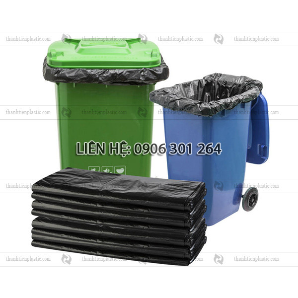 Túi rác công nghiệp màu đen cỡ lớn chuyên dụng cho thu gom chất thải